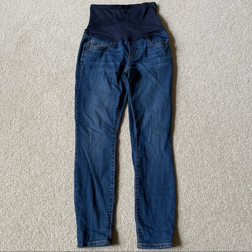 GAP Maternity Full Panel Jegging Dark Indigo Wash Pockets-26 Regular - Picture 3 of 11